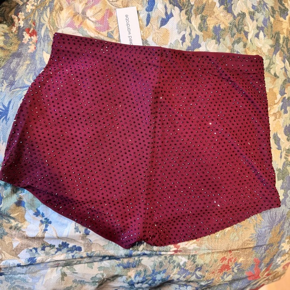 Naked Wardrobe Burgundy High Waist Shorts - Picture 4 of 5